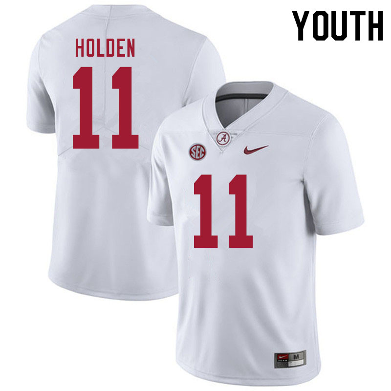 Youth #11 Traeshon Holden Alabama White Tide College Football Jerseys Sale-White